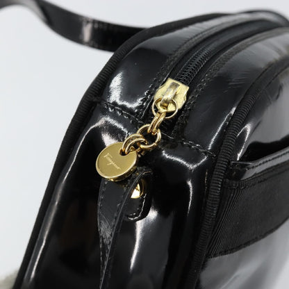 Salvatore Ferragamo Vala Shoulder Bag Patent Leather, BLACK, PATENT_LEATHER, Shoulder bag