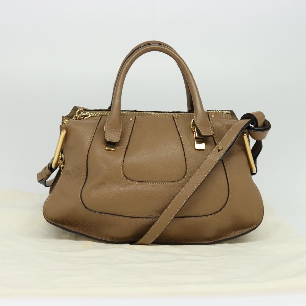 Chloe Hailey Bag Leather, BEIGE, LEATHER, Handbag