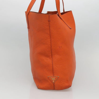 Prada Vintage Tote Leather, Orange, Leather, Tote Bag