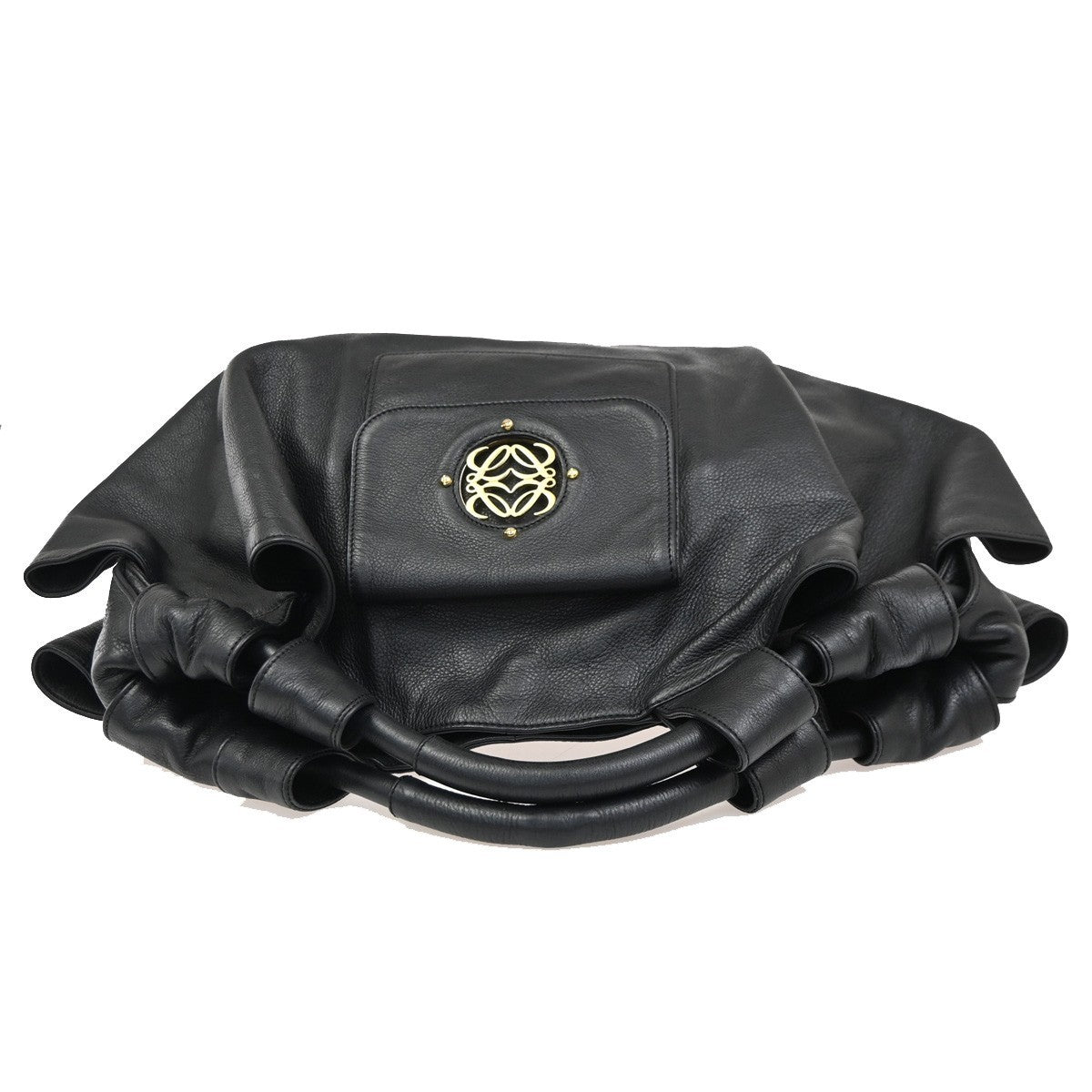 Loewe Anagram Logo Nappa Aire Hand Bag Leather, Black, Leather, Tote Bag