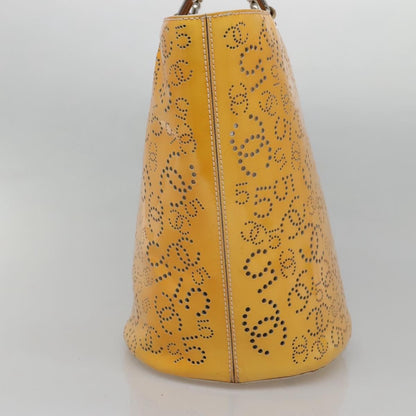 Chanel CC No.5 Shopping Tote Perforated Patent, YELLOW, PATENT_LEATHER, Tote bag