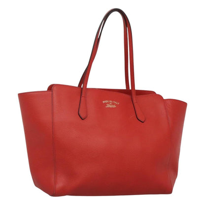Gucci Swing Tote Leather, RED, LEATHER, Tote bag