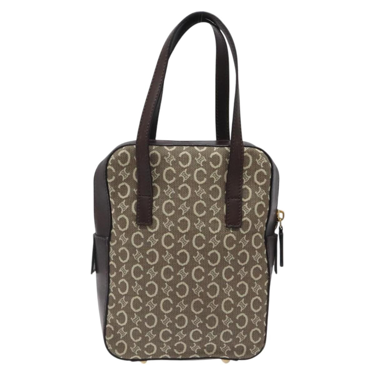 Celine C Macadam Handbag Canvas, Gray, Canvas, Handbag