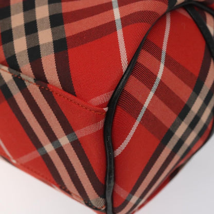 Burberry Blue Label Checked Bowling Nylon, RED, NYLON, Travel bag