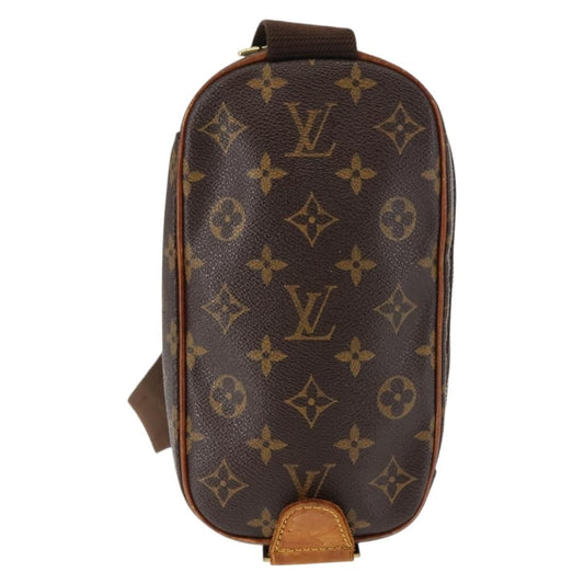 Louis Vuitton Pochette Gange Monogram Canvas, BROWN, CANVAS, Clutche & pouche