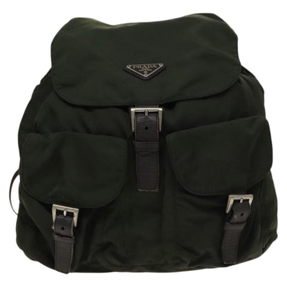 Prada Double Front Pocket Backpack Tessuto, KHAKI, NYLON, Backpack