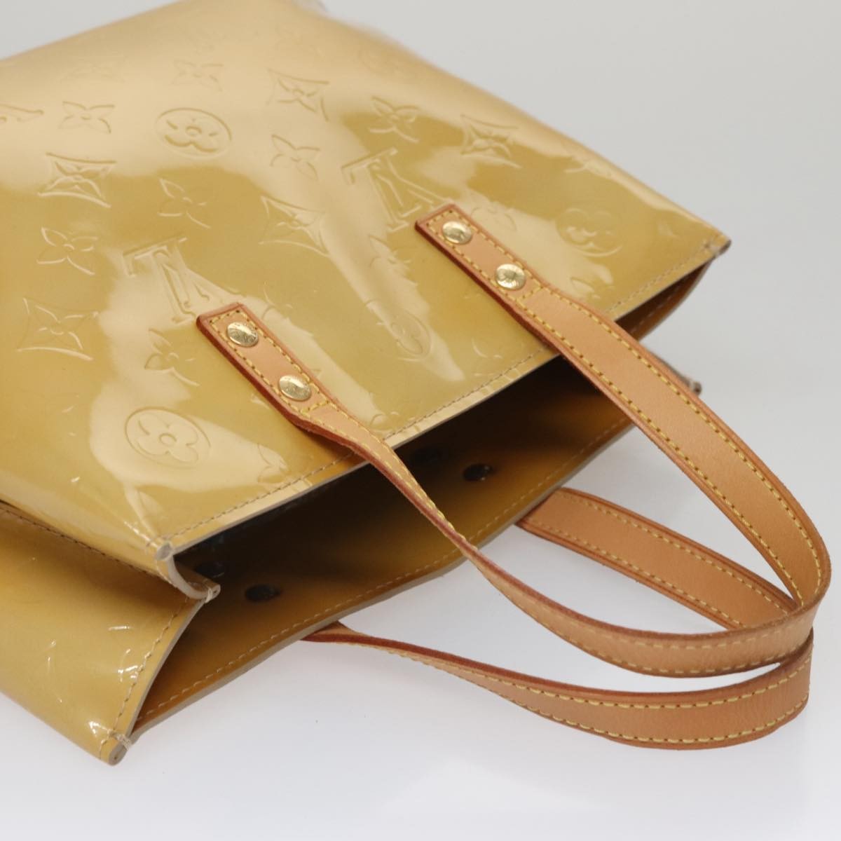 Louis Vuitton Reade Handbag Monogram Vernis, BEIGE, PATENT_LEATHER, Handbag
