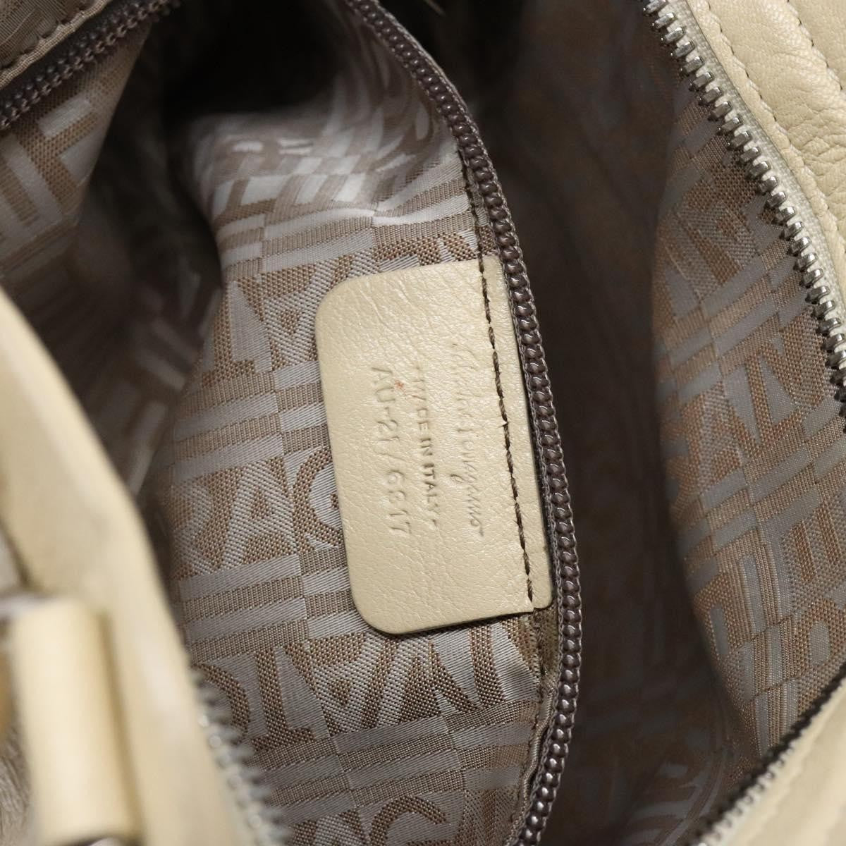 Salvatore Ferragamo Marisa Satchel Leather, ECRU, LEATHER, Handbag