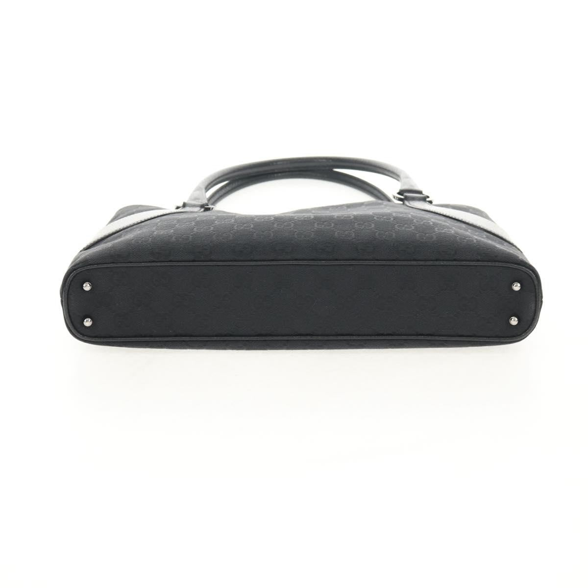 Gucci Vintage Ring Tote GG Canvas with Leather, BLACK, CANVAS, Handbag