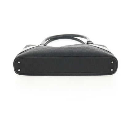 Gucci Vintage Ring Tote GG Canvas with Leather, BLACK, CANVAS, Handbag