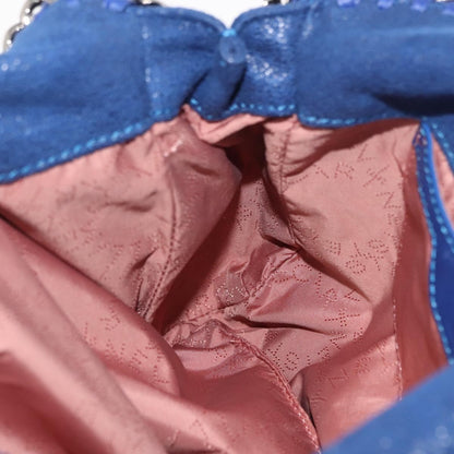 Stella McCartney Falabella Fold Over Crossbody Bag Shaggy Deer, BLUE, POLYESTER, Shoulder bag