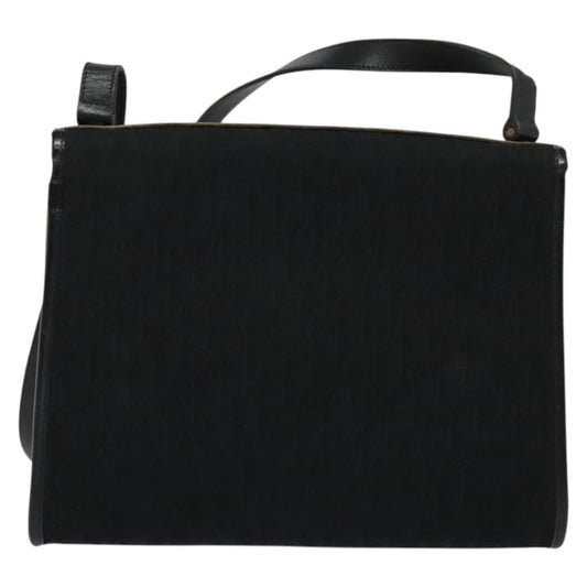Christian Dior Vintage Trotter Flap Shoulder Bag Canvas, BLACK, CANVAS, Shoulder bag