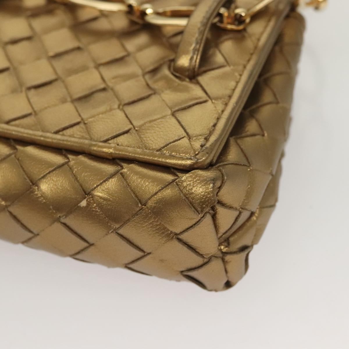 Bottega Veneta Chain Flap Shoulder Bag Leather, GOLD, LEATHER, Shoulder bag