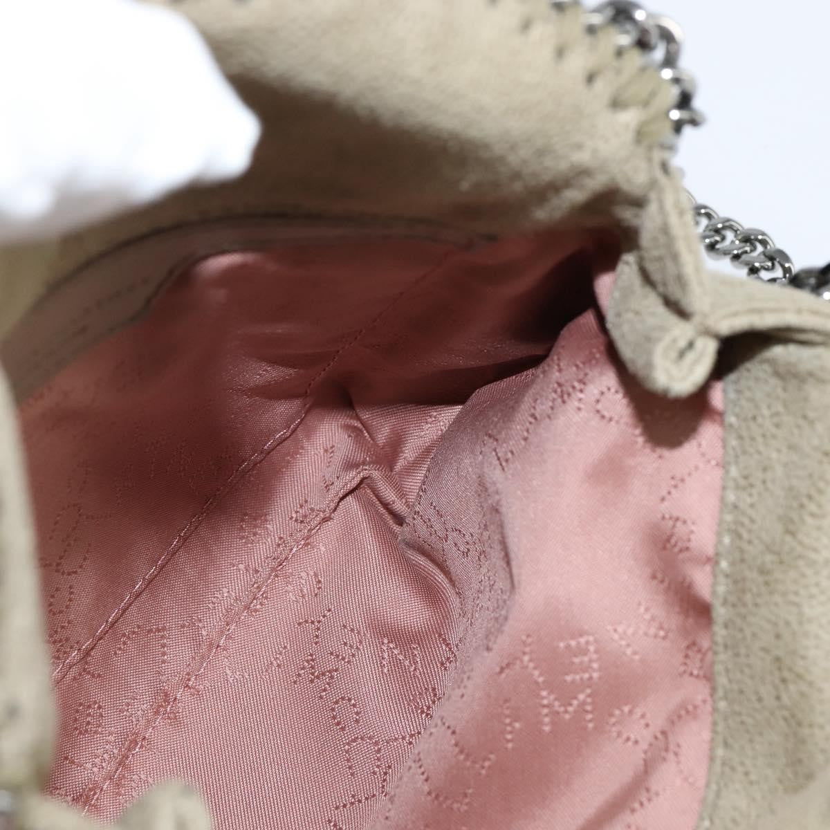 Stella McCartney Falabella Fold Over Bag Shaggy Deer, BEIGE, POLYESTER, Shoulder bag