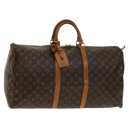 Louis Vuitton Keepall Bag Monogram Canvas, BROWN, CANVAS, Travel bag