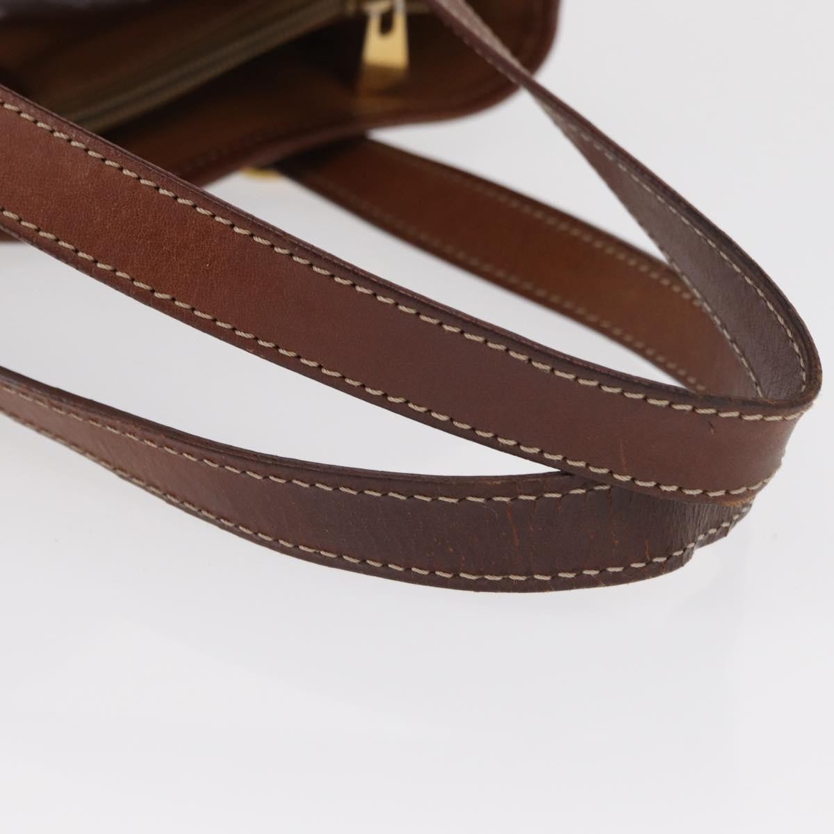 Celine Vintage Macadam Handbag Canvas and Leather, BROWN, CANVAS, Tote bag