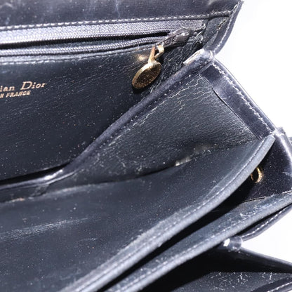 Christian Dior Flap Shoulder Bag Leather, BLACK, LEATHER, Shoulder bag