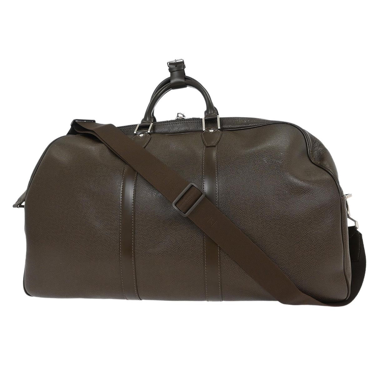 Louis Vuitton Kendall Handbag Taiga Leather, BROWN, LEATHER, Travel bag