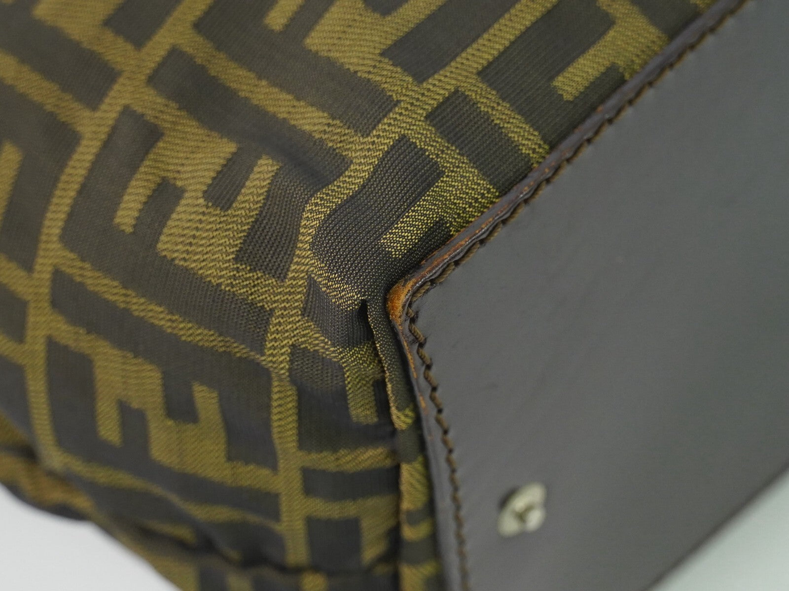 Fendi Vintage Zucca Handbag Zucca, BROWN, CANVAS, Handbag