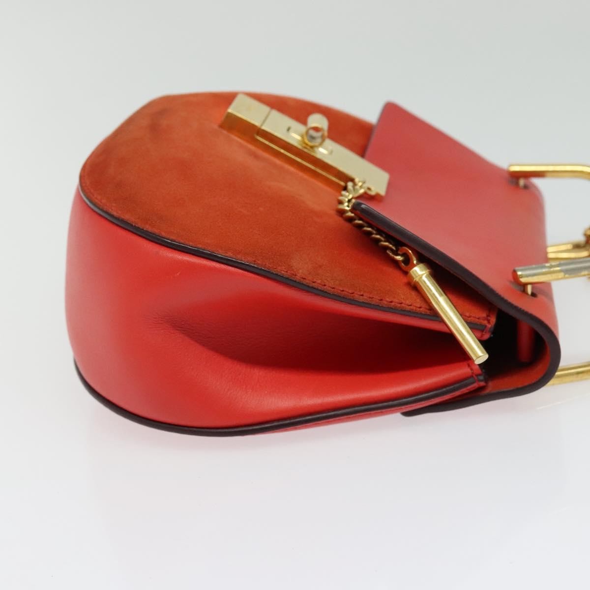 Chloe Drew Crossbody Bag Leather and Suede, RED, SUEDE, Shoulder bag