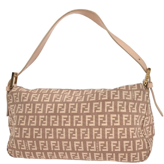 Fendi Flap Shoulder Bag Zucchino Canvas, PINK, CANVAS, Handbag