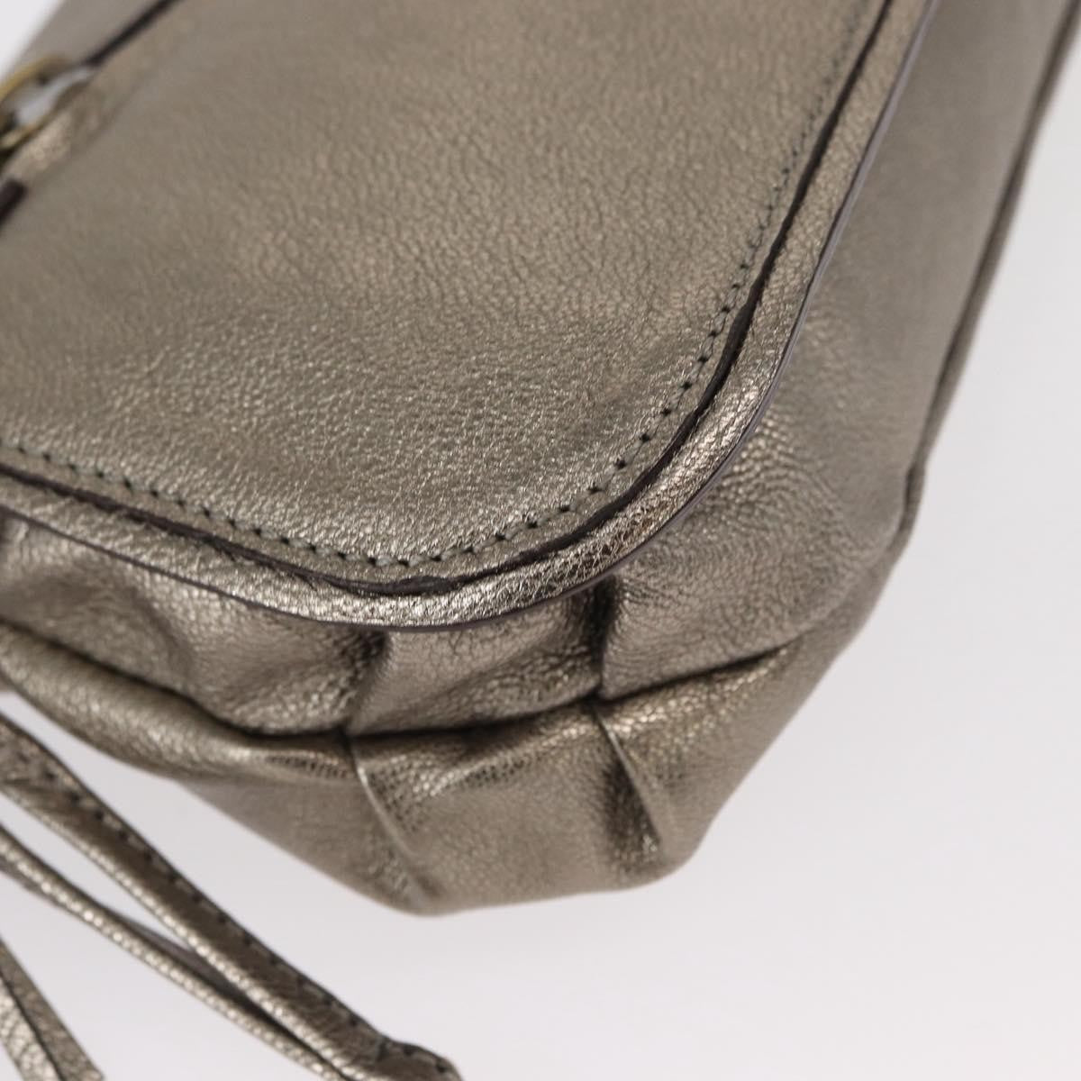 Salvatore Ferragamo Gancini Shoulder Bag Leather, SILVER, LEATHER, Shoulder bag