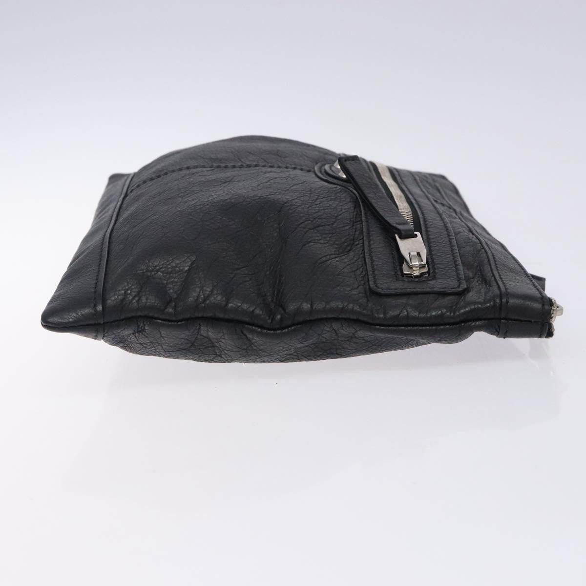 Balenciaga Classic City Clip Pouch Leather, BLACK, LEATHER, Clutche & pouche
