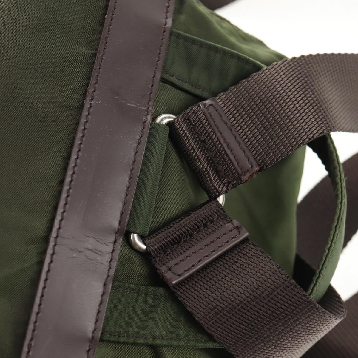 Prada Double Front Pocket Backpack Tessuto, KHAKI, NYLON, Backpack