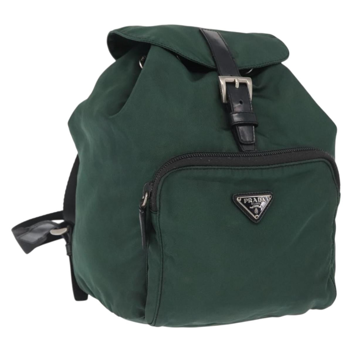 Prada Front Pocket Backpack Tessuto, GREEN, NYLON, Backpack
