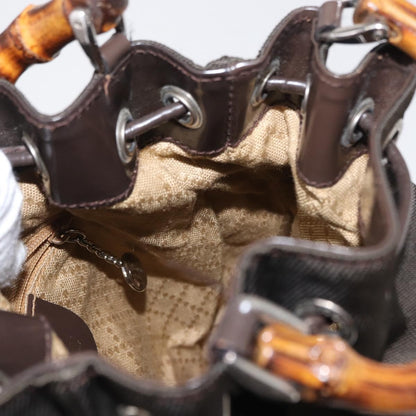 Gucci Vintage Bamboo Sling Backpack Nylon, KHAKI, NYLON, Backpack