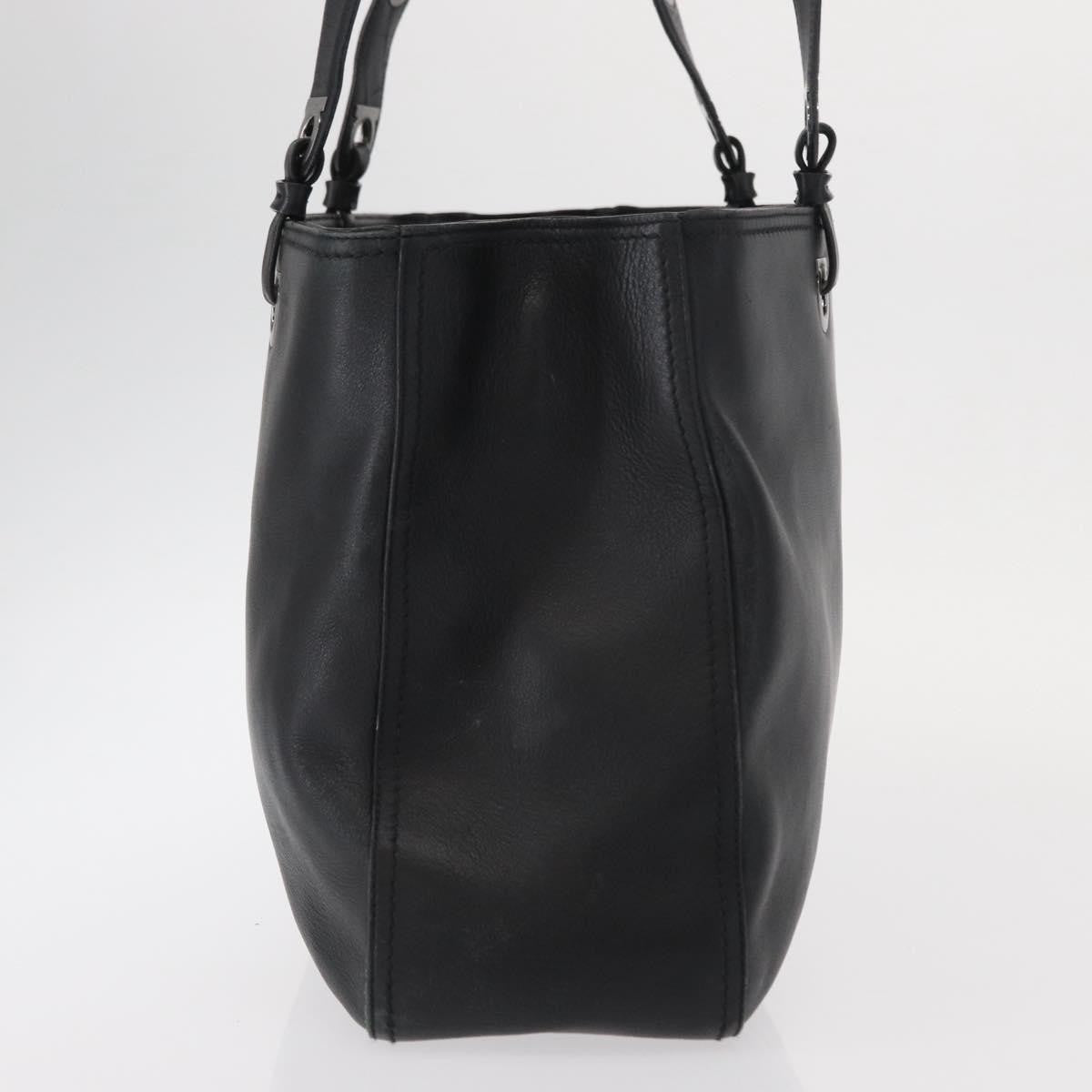 Salvatore Ferragamo Gancini Tote Leather, BLACK, LEATHER, Tote bag