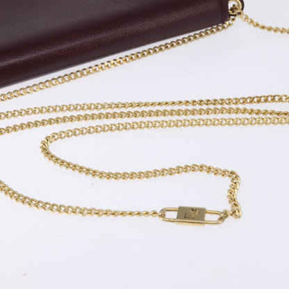Christian Dior Flap chain Shoulder bag Leather, BURGUNDY, LEATHER, Shoulder bag