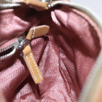 Prada Zip Hobo Tessuto with Leather, BEIGE, NYLON, Shoulder bag