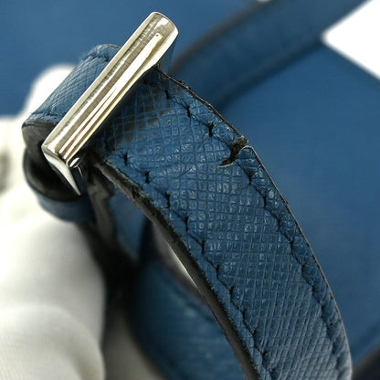 Prada Vintage Flap Shoulder Bag Leather, BLUE, LEATHER, Shoulder bag