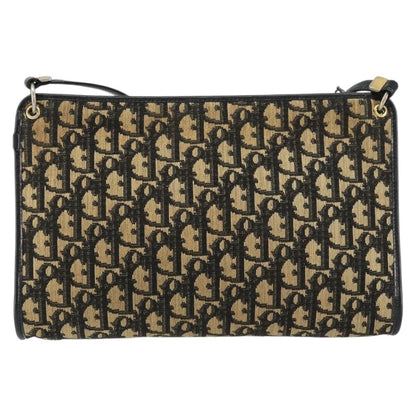Christian Dior Vintage Trotter Shoulder Bag Canvas, NAVY, CANVAS, Shoulder bag