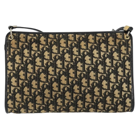 Christian Dior Vintage Trotter Shoulder Bag Canvas, NAVY, CANVAS, Shoulder bag