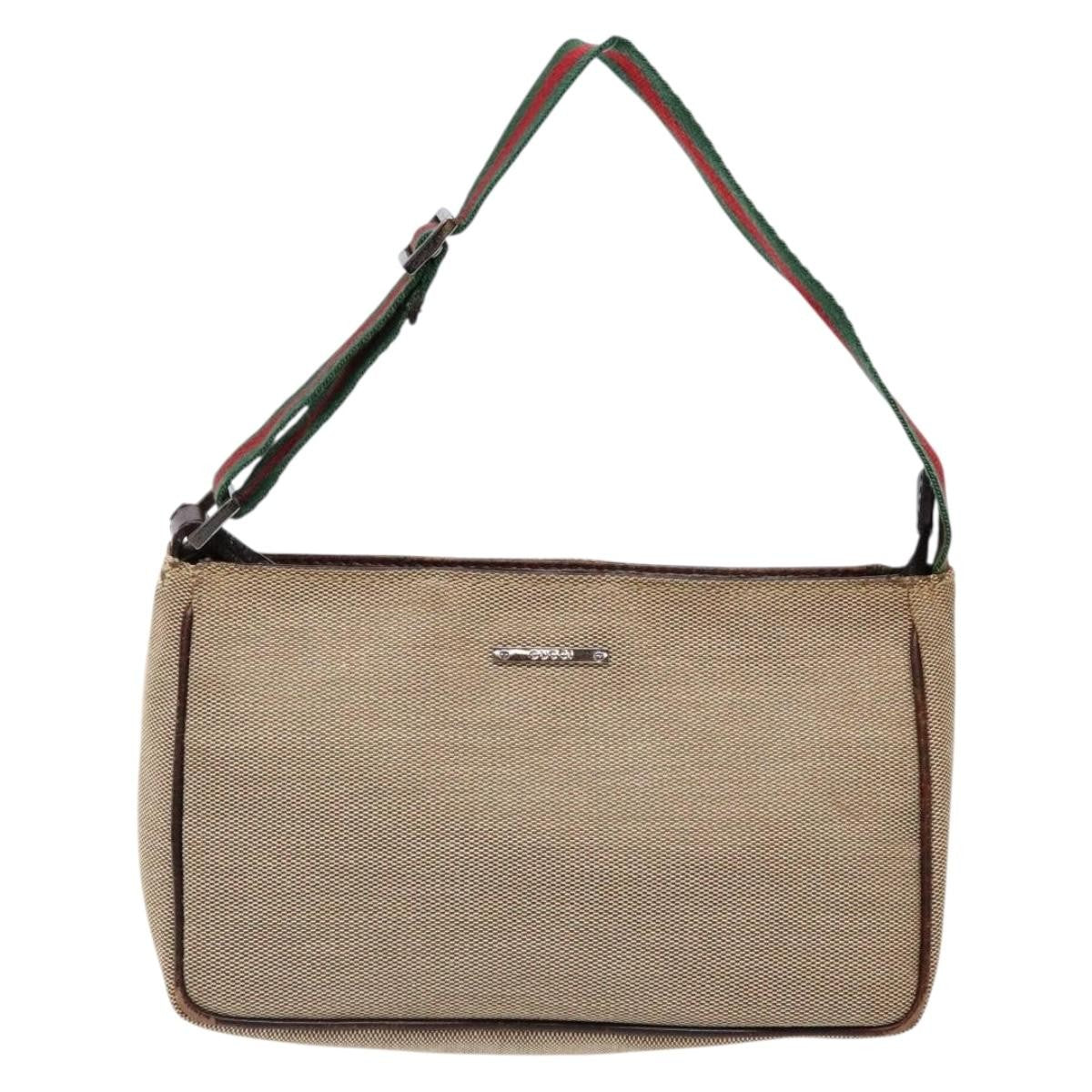 Gucci Sherry line pouch Canvas, BEIGE, CANVAS, Clutche & pouche