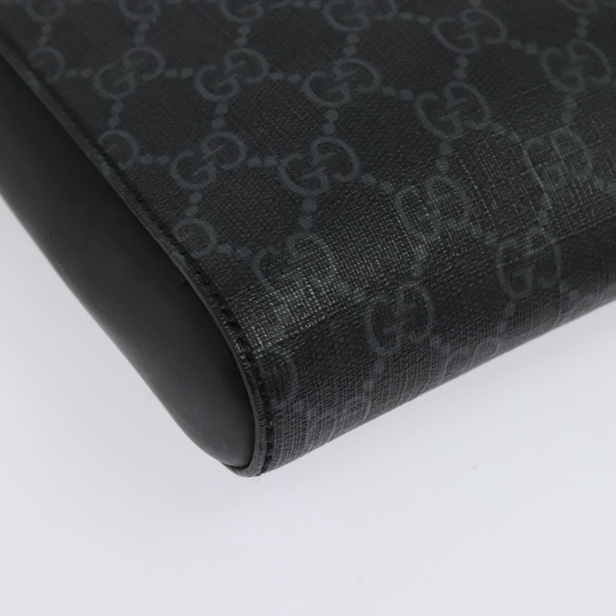 Gucci Web Strap Front Zip Messenger Bag GG Coated Canvas, BLACK, CANVAS, Crossbody bag