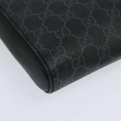 Gucci Web Strap Front Zip Messenger Bag GG Coated Canvas, BLACK, CANVAS, Crossbody bag