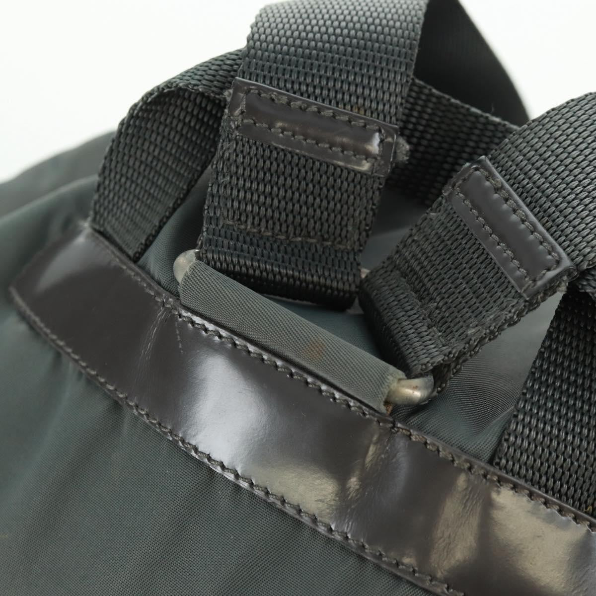 Prada Vela Double Front Pocket Backpack Tessuto with Saffiano Leather, GRAY, NYLON, Backpack