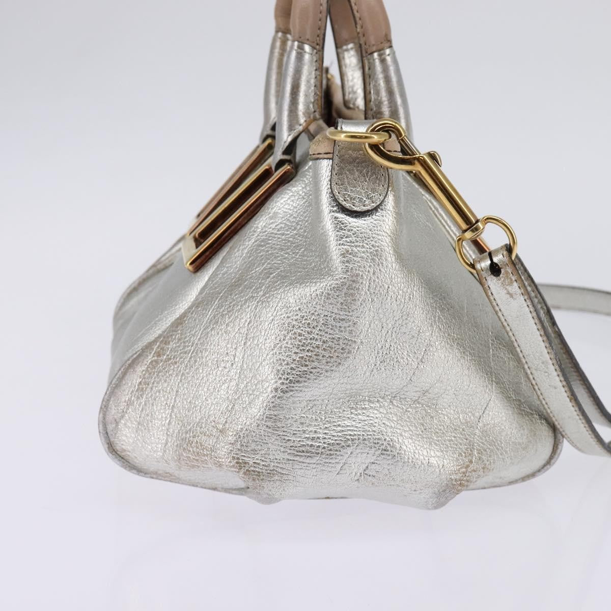 Chloe Paddington Lock Handbag Leather, SILVER, LEATHER, Handbag