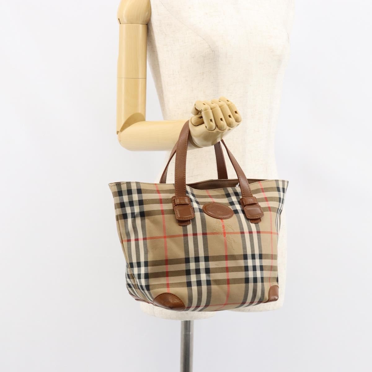 Burberry Vintage Tote Vintage Check Coated Canvas, BEIGE, CANVAS, Tote bag