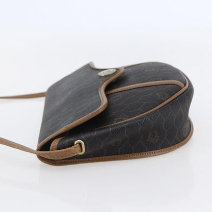 Christian Dior Vintage Honeycomb Flap Crossbody Bag Canvas and Leather, BLACK, CANVAS, Shoulder bag