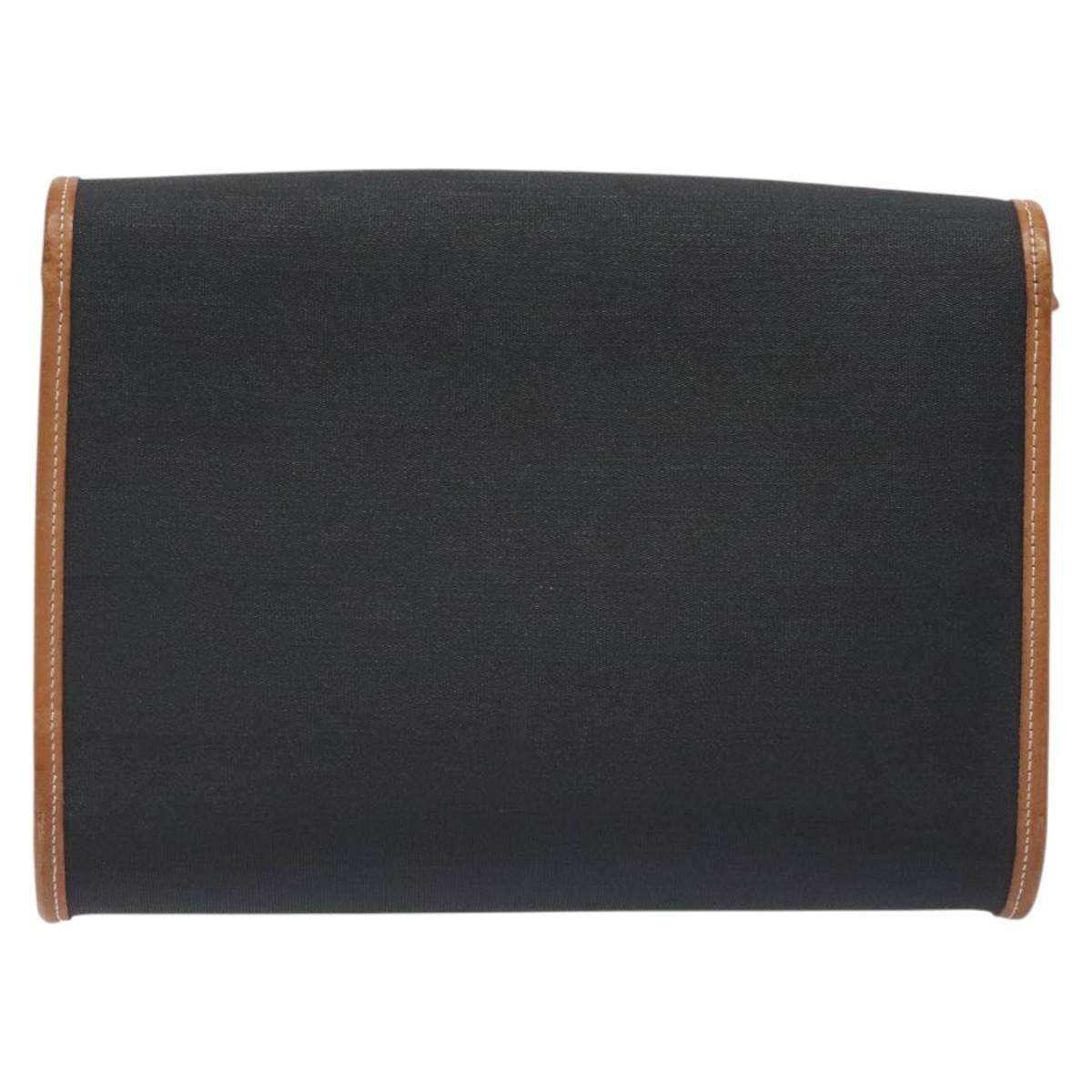 Christian Dior Vintage Flap Crossbody Bag Canvas, BLACK, CANVAS, Shoulder bag