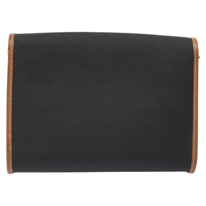 Christian Dior Vintage Flap Crossbody Bag Canvas, BLACK, CANVAS, Shoulder bag