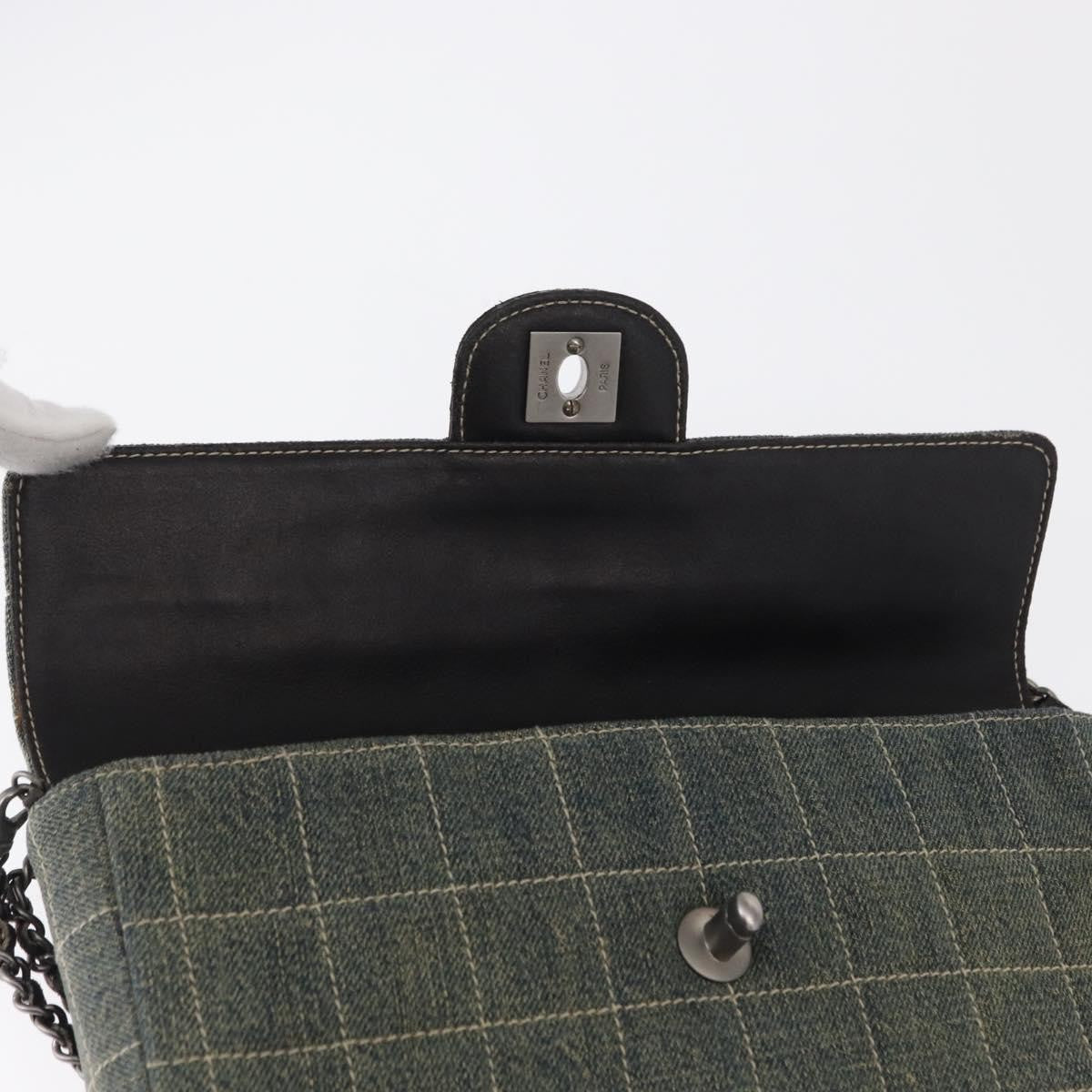 Chanel Chocolate Bar Flap Bag Quilted Denim, BLUE, DENIM_JEANS, Shoulder bag