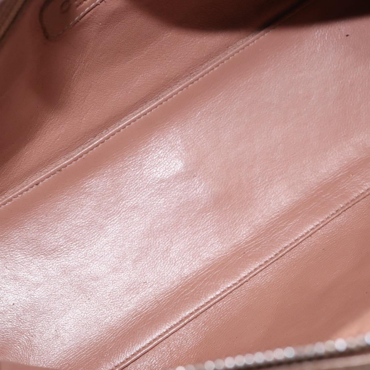 Chanel Embossed Logo Bowler Bag Quilted Caviar, BEIGE, LEATHER, Handbag