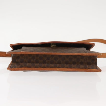 Celine Vintage Macadam Shoulder Bag Canvas and Leather, BROWN, CANVAS, Shoulder bag