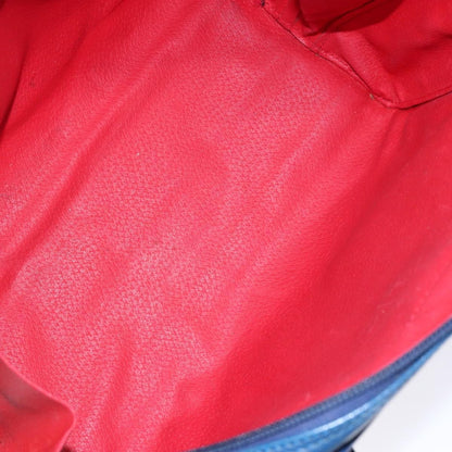 Celine Circle Logo Handbag Leather, BLUE, LEATHER, Handbag