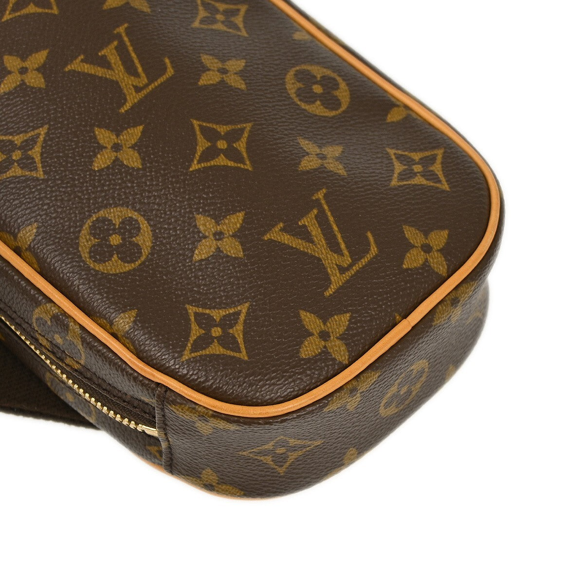 Louis Vuitton Pochette Gange Monogram Canvas, BROWN, CANVAS, Clutche & pouche